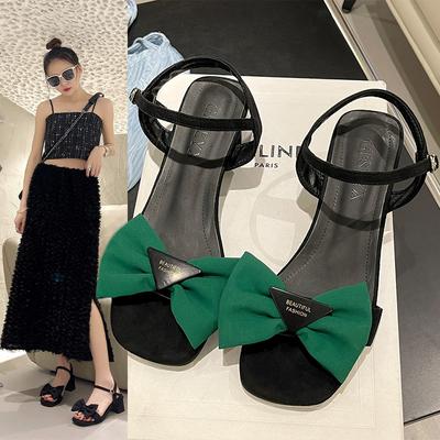 35-43 ярда большой размер фея стиль с юбкой сандалии женские 41 бант слово пряжка ремешок модные высокие каблуки 42