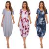 Fashion Loungewear Solid Color Homewear Tie Dye Women's Nightdress