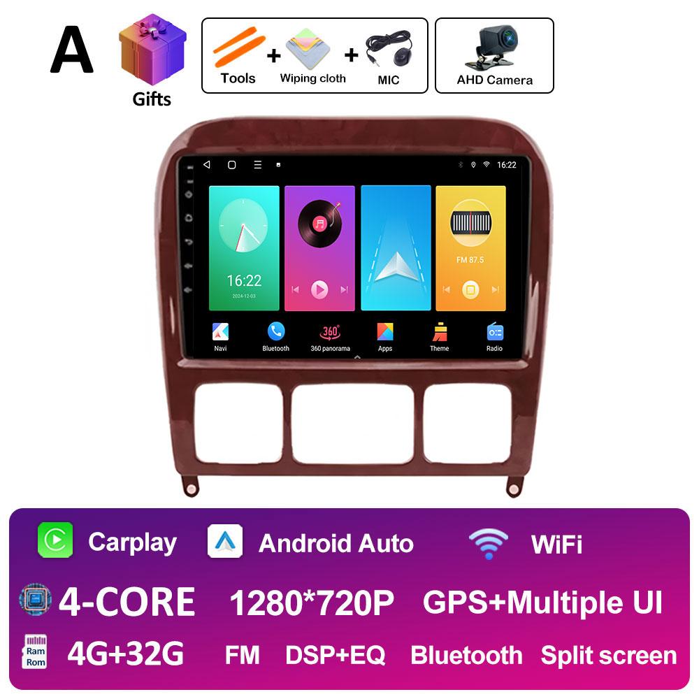 9-дюймовый Android 14 для Mercedes Benz S Class W220 S280 S320 S350 S400 S430 S500 S600 AMG 1998 - 2002 2003 2004 2005 Головное устройство BT