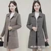 300 фунтов плюс размер шерстяное пальто в клетку для женщин, весна/осень, корейский стиль, универсальная длина средней длины