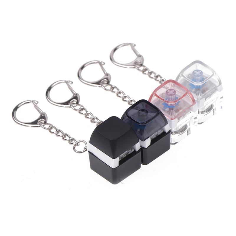 Mechanical Switch Keychain With Led Light Keyboard Key Chain Fidget Toy Keycap Stress Relief Novelty Toys Fidget Button Keyring