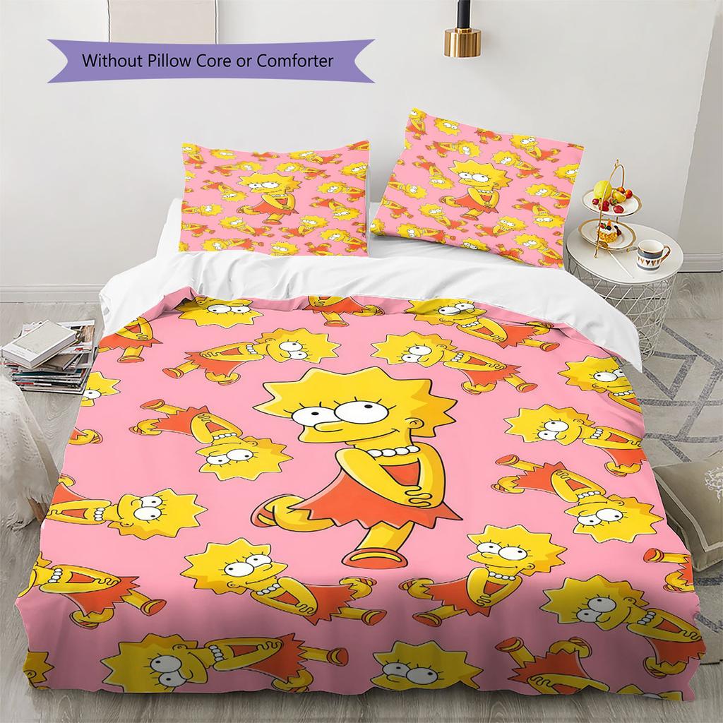 Lisa Pattern Bedding Home Decoration Birthday Gift ( 1 duvet cover + 2 pillowcase, without core),fan merchandise.