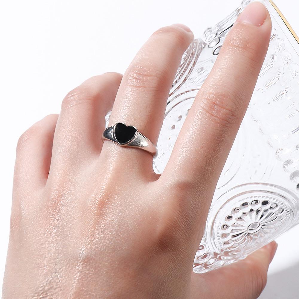 Gifts Index Finger Ring Geometric Heart Stackable Rings Korean Style Heart Chain Ring Women Rings