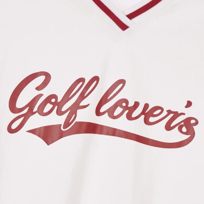 Goxo Golf Rubber V Neck woVen Sweatshirt White