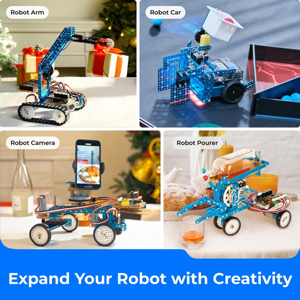 Makeblock mBot Ultimate Robotic Arm STEM Education DIY Robot Kit Compatible with Arduino C Python Raspberry Pi Scratch Assembly Robot App Remote