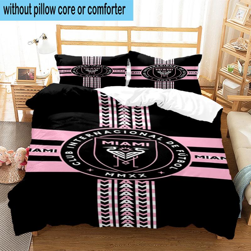 3pcs Inter Fc Emblem Printed Bedding Set Duvet Cover Closure Includes 1 Duvet Cover & 2 Pillowcases Bedding Sets Home Decor Gifts
