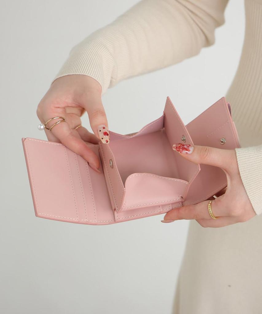 Кошелек Altro Rose Pink Ribbon, трехскладной, мини-кошелек, маленький кошелек для мелочи, отделения для карт, отделение для купюр, форма монеты в коробочке, эмаль, элегантный дизайн, 333229-16