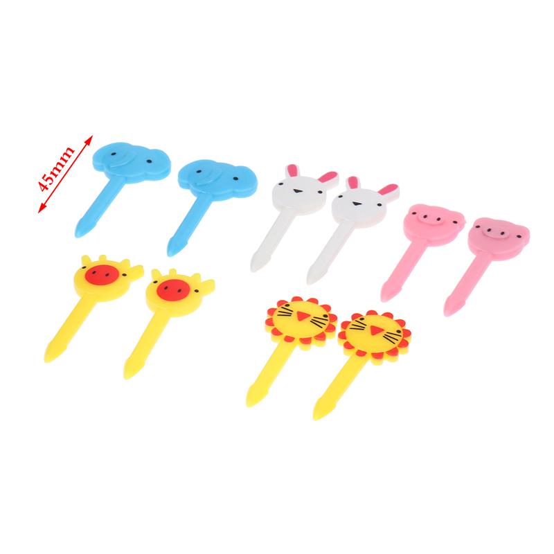10Pcs Mini Animal Farm Cartoon Fork Fruit Children Snack Cake Dessert Fork