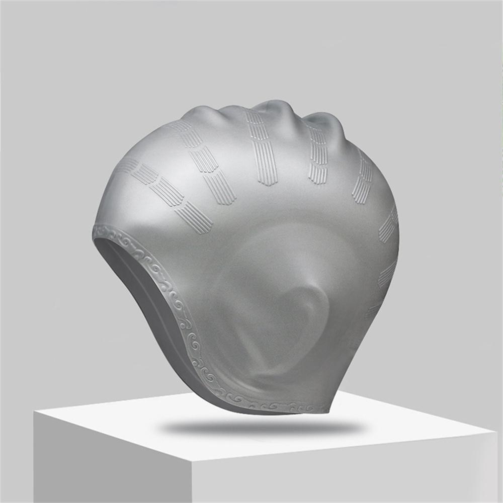 Прочная силиконовая шапочка для плавания с карманами для ушей для взрослых и подростков — защищает длинные волосы и обеспечивает высокую эластичность