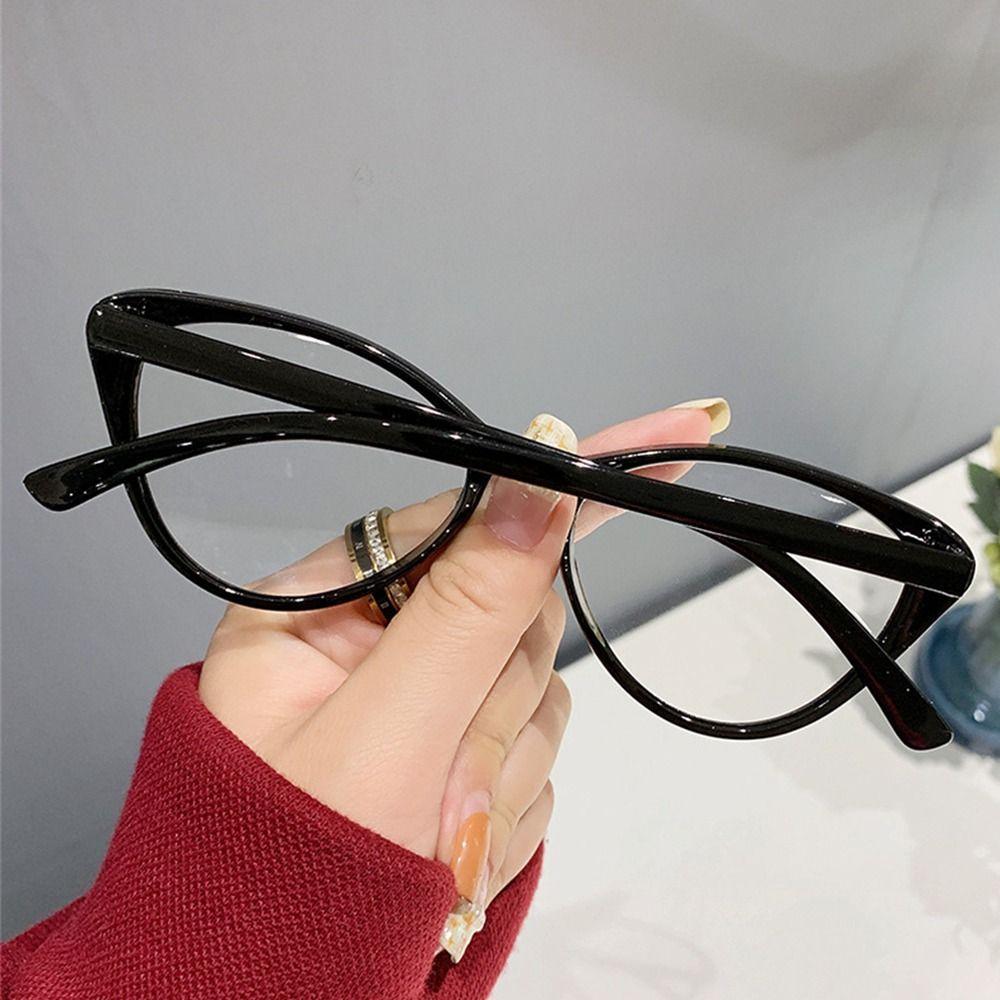 Trending Women Anti Blue Rays Glasses Retro Cat Eye Leopard Print Transparent Frame Vision Care Computer Goggles Eyeglasses