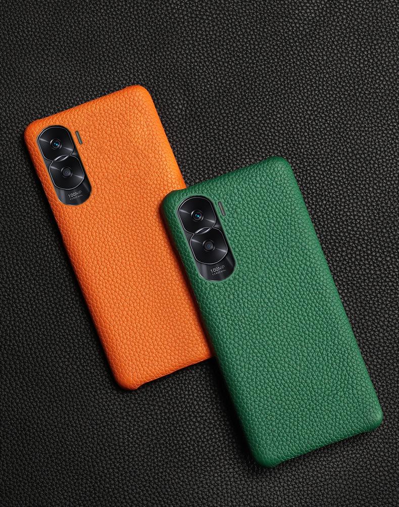 Защитный чехол из натуральной кожи для Honor X20/X20SE/X10Max с узором под коровью кожу личи.