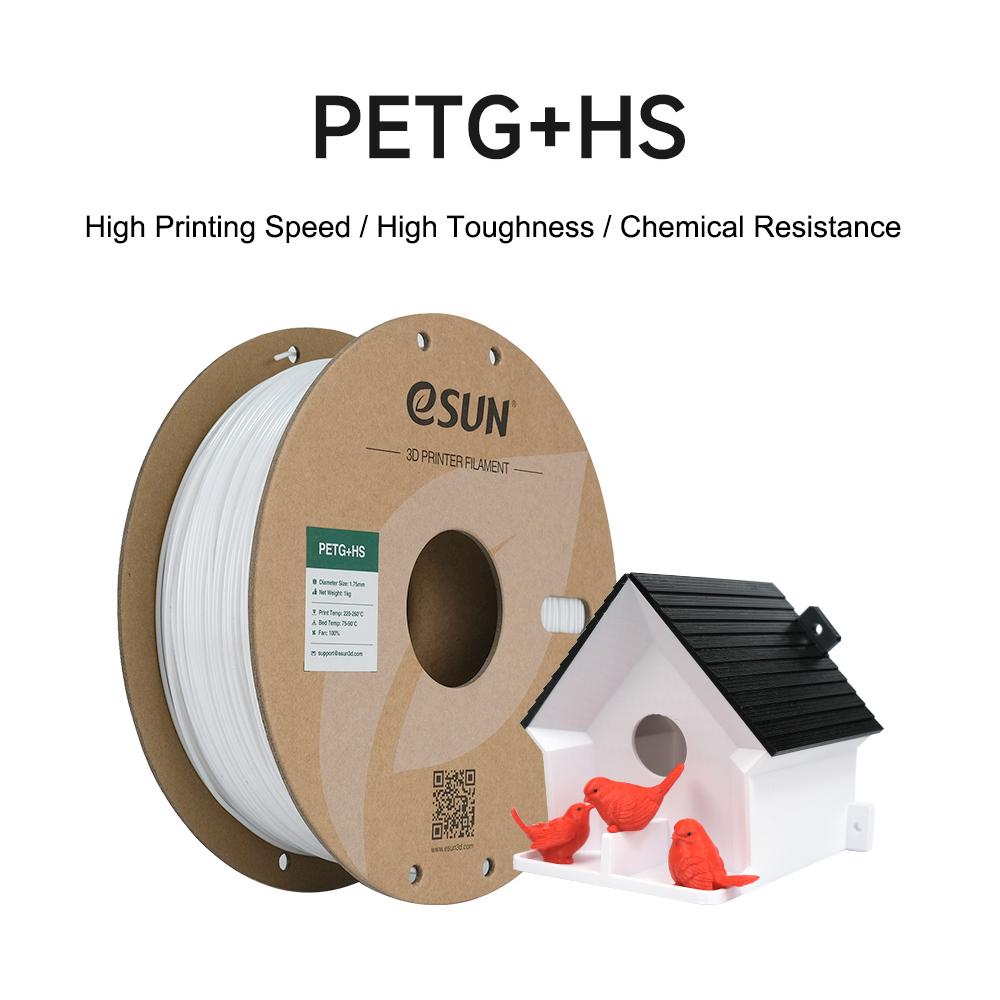 ESUN PETG 3D Printer Filament 1.75mm High Speed Printing Carbon Fiber Reinforced Matte Surface Various Grade Transparent Plastic