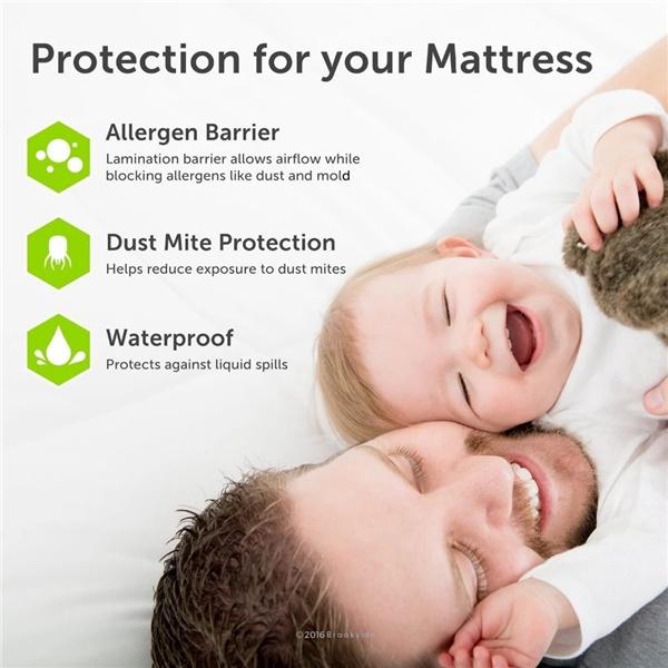 Новый однотонный наматрасник для кровати, 100% водонепроницаемая защитная накладка для матраса, простыня, разделенное водяным постельным бельем, с эластичным мульти-размером, без наволочки