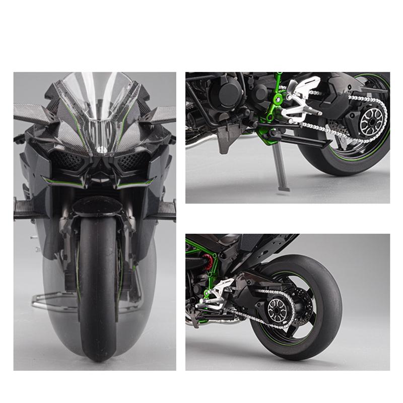 Модель мотоцикла Kawasaki Ninja H2R большого масштаба, литая, со звуковыми и световыми эффектами