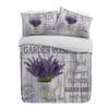 Flower Lavender Kettle Vintage Postcard Wood Duvet Cover With Pillow Case 3pcs Bedding Set Quilt Cover Double Bed Home Textile
