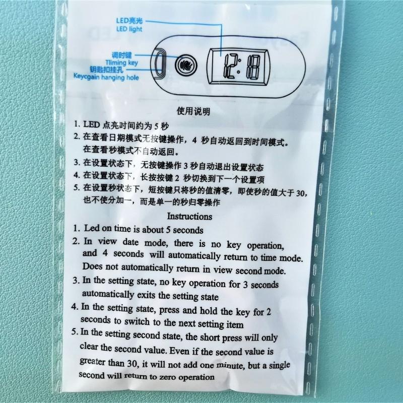 Mini Portable Digital Desk Clock Time Date Display Glow Backlight AG10 Battery Powered Table Clock With Keychains LCD Clock