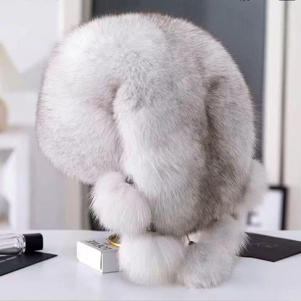 Шапка-ушанка из меха лисы и енота, новая зимняя, женская, из искусственного меха, утолщенная, универсальная, монгольская, с защитой ушей, сумка для мамы, головной убор принцессы