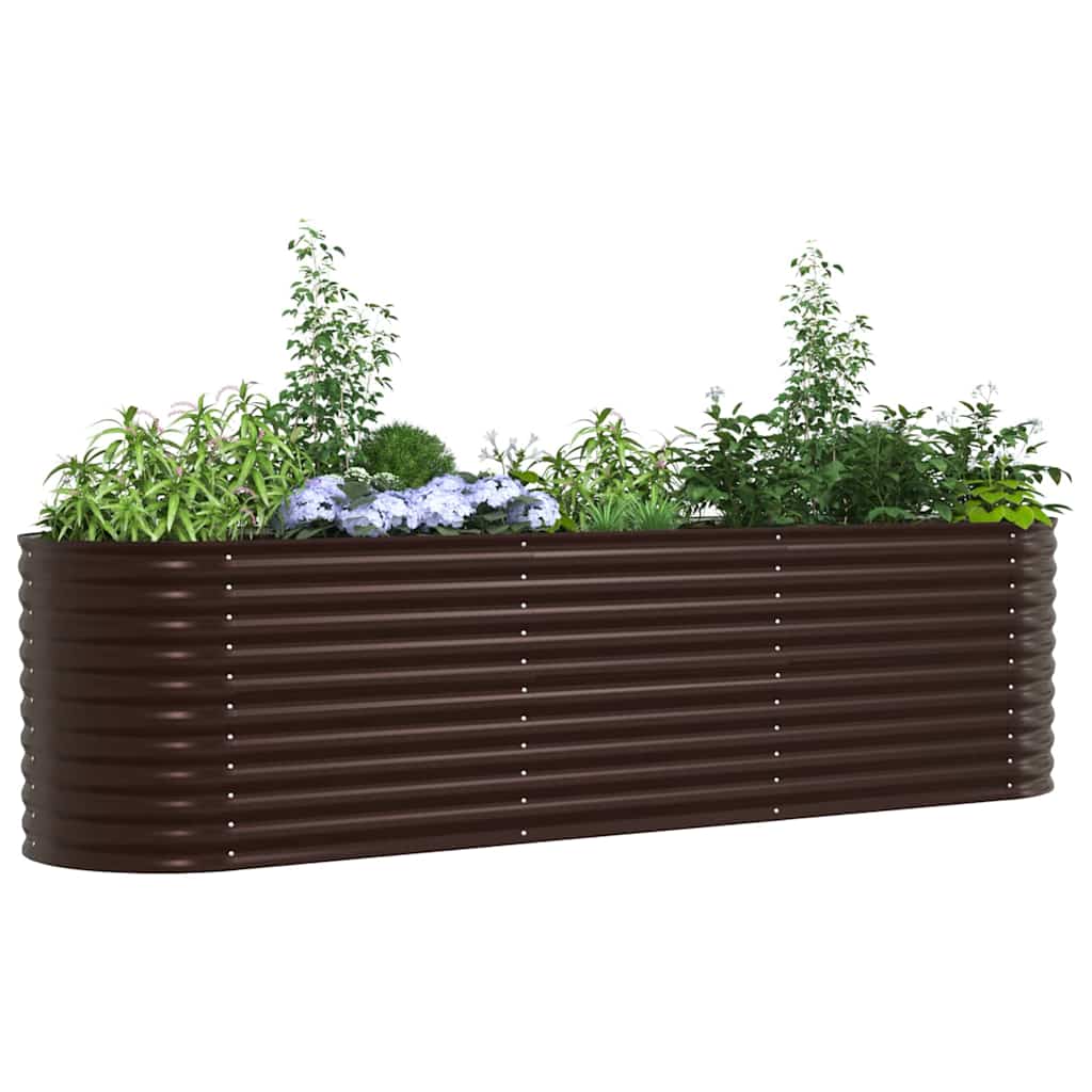 Elevated Planter Box Brown 320 x 80 x 81 cm Steel