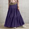 Women's Ruffled Half-body Skirt Large Size Casual Plain Long Skirt Vintage Pleated Skirt