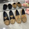 Foreign Trade Single Shoes Women's Autumn Leopard Print European and American Pointed Thick Heel Large Size Loafers 2025 New Casual Shoes One Pedal
