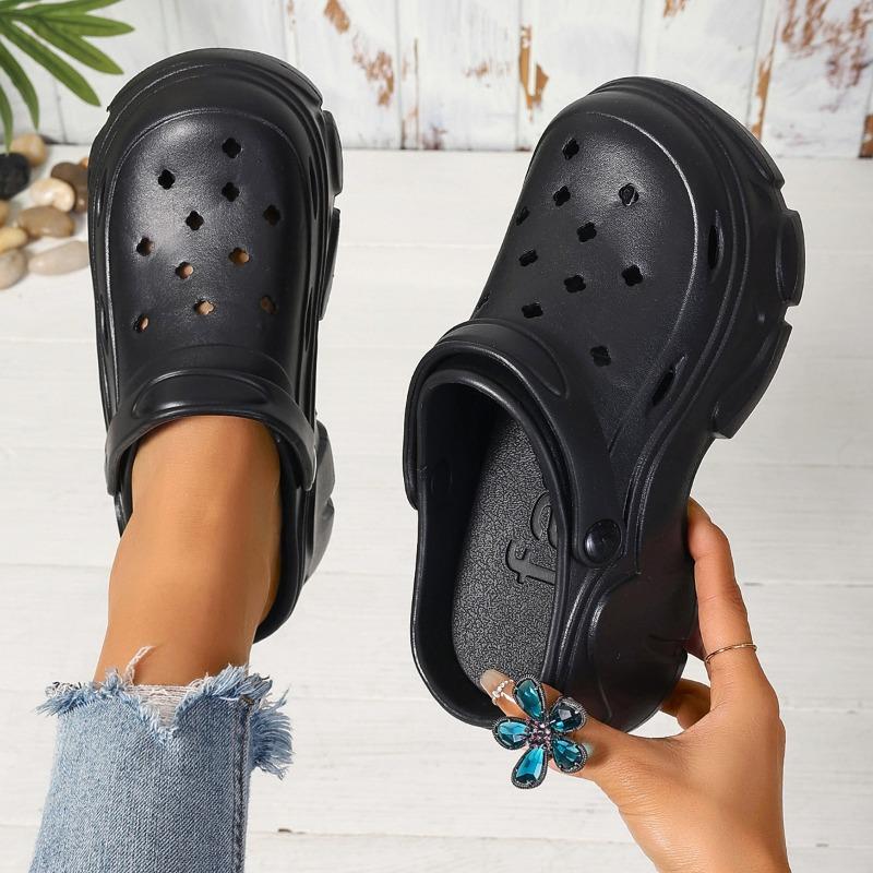 Модные сандалии на платформе с выемками, уличные туфли на толстой подошве для женщин, летние женские сандалии на платформе, повседневные пляжные тапочки