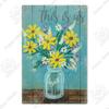 Decor Mason Jar Flower Vintage Tin Sign Retro Sunflower Metal Signs for Farmhouse Decor Home Garden Living Room Wall Decor