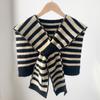 Korean Style Wool Knitted Warm Shawl Winter Blouse Shoulder Fake Collar Cloak Knitted Scarf Houndstooth Neck Scarf