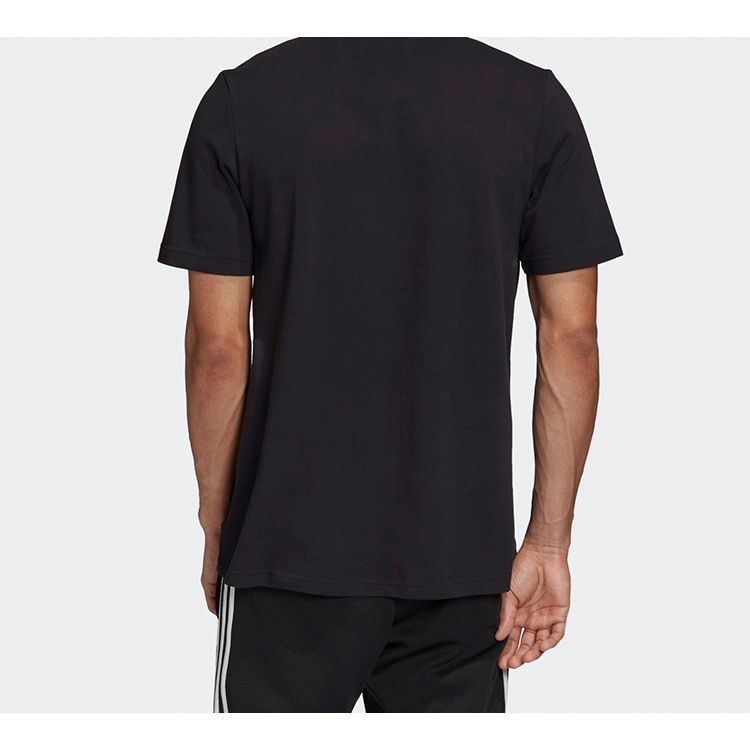 Adidas Originals Trefoil Повседневная спортивная футболка-поло с коротким рукавом Мужские топы черные GD2551