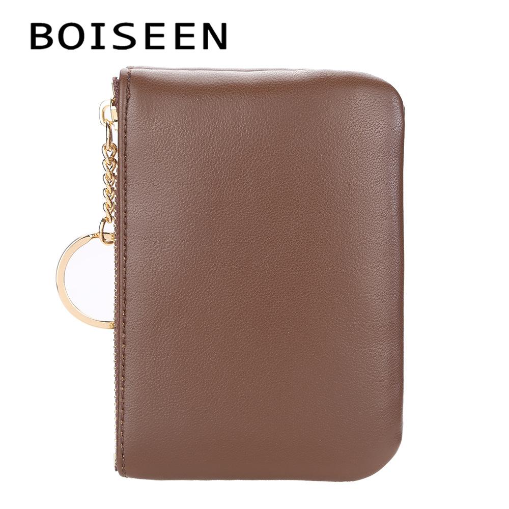 Women's Simple Fashion Wallet Pu Leather Short Purse Zipper Coin Purse Small Metal Ring Bag Key Wallet