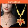 Exquisite Zinc Alloy Red Maple Leaf Necklace For Women Unique Fall Jewelry 2024