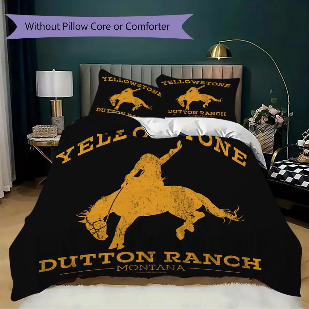 Yellowstone Ranch Pattern Bedding,Quilt Set Quilt Cover Pillowcase Home Birthday Gift (1*duvet cover+2*pillowcase,without core)XSJT0917344