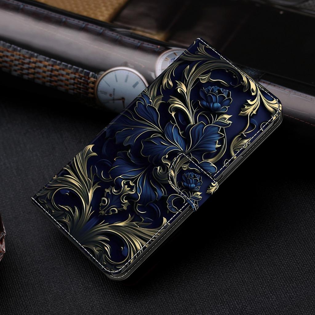 Для Xiaomi Redmi Note 13 4G кожаный чехол с принтом и бумажником-подставкой для телефона