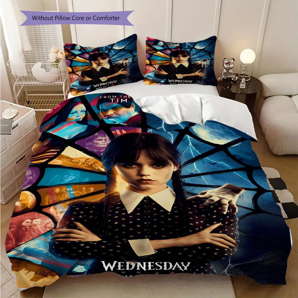 Midnight Mysteries Three-piece set (1 * duvet cover + 2 * pillowcase, without core) 2D Flat Bedding set Duvet cover and pillowcase