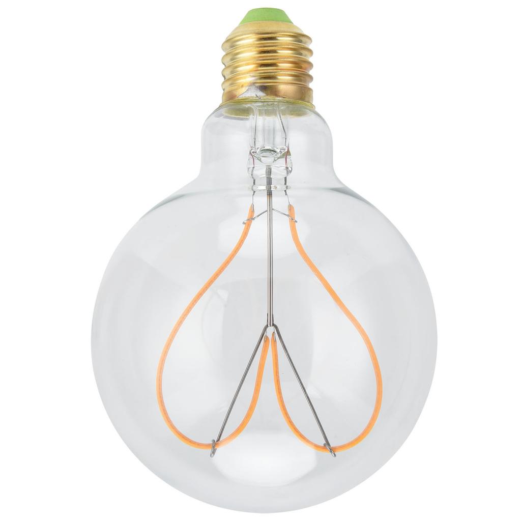 G95 Heart Shaped LED Retro Bulb E27 4W 110V Dimmable Light Bulb for Bedroom Coffee Shop Warm Light