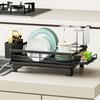 Cross-Border Draining Dish Rack: Kitchen Countertop Bowl & Dish Storage with Cutlery & Chopstick Box