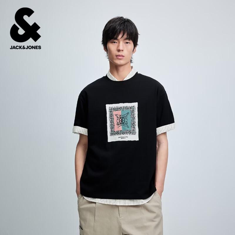 Jack&Jones Мужская хлопковая футболка с коротким рукавом