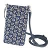 Inden Sacoche Smartphone Pochette Smartphone Case Crossbody Deer Leather Navy Blue X White Lacquer Pattern [Indenya] Forget-me-not 5029-14-181