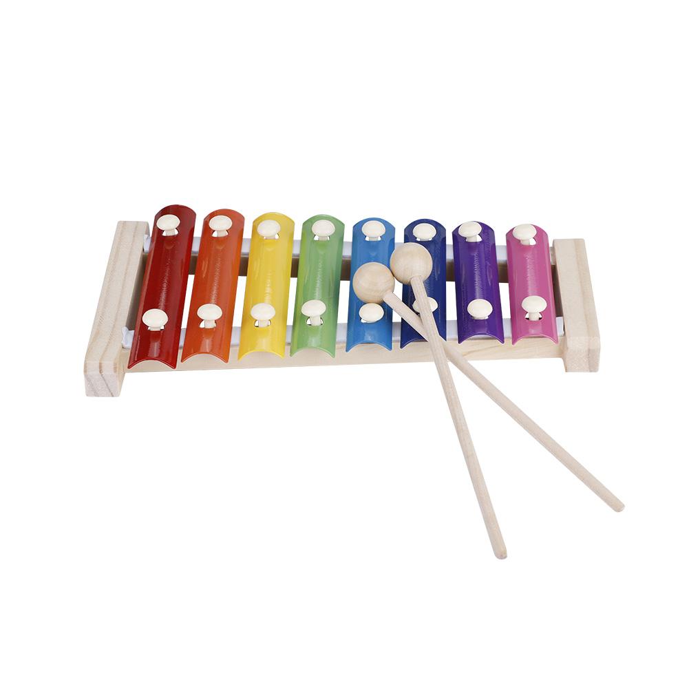 Деревянный сосновый ксилофон 8 нот 3 мм цветная алюминиевая пластина ударная музыкальная игрушка для малышей