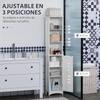 Bathroom Column with 3 Compartments, Door and Adjustable Shelves, for Shower Toilet 34x23x165 cm White