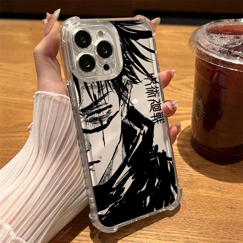 Прозрачный чехол для телефона Jujutsu Kaisen для iPhone 17 Air 16 e 15 14 13 12 11 Pro Max Plus Mini SE 2020 2022 Мягкий противоударный чехол Чосо