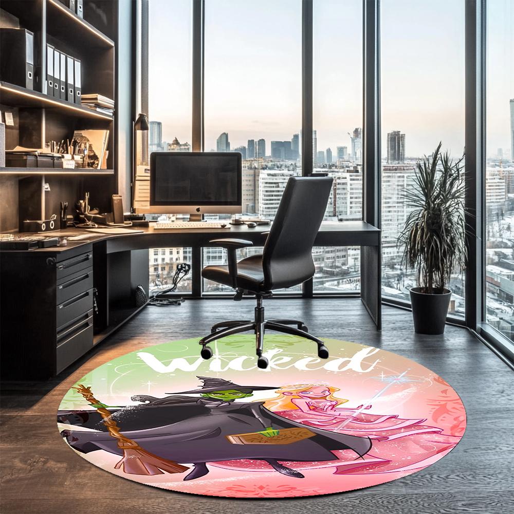 Wicked Printed Round Rug Carpet Chair Rug Area Rug Entryway Doormats,for Office Chair Living Room Bedroom Kitchen Room.