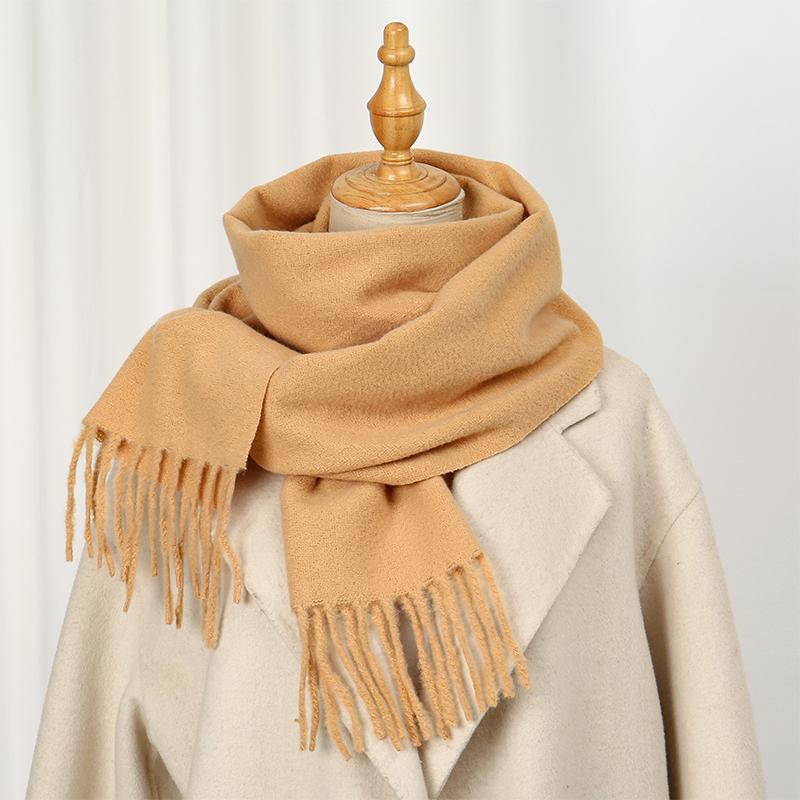 Solid Color Women Imitation Cashmere Winter Warm Scarf Shawls Thick Neckerchief Foulard Echarpe Wrap Designer Unisex Pashmina