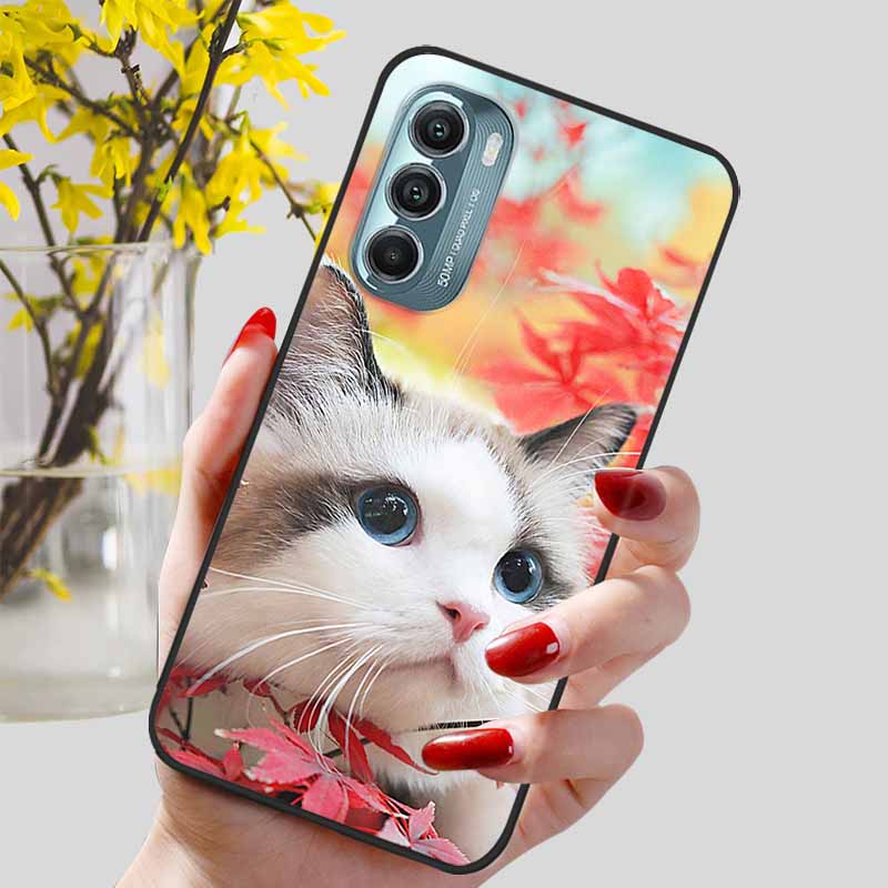 Fashion Lovely Cute Black TPU Silicone Phone Cover for Motorola Moto G Stylus 4G 5G 2022 Protect Soft Bumper Shells Coque Capa