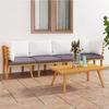 VidaXL Garden Furniture Set 4 Pcs with Cushions Solid Acacia Wood, 44kg