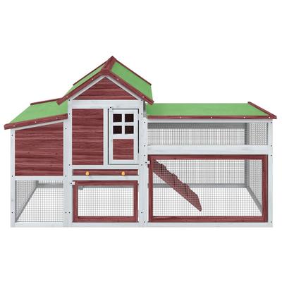 Chicken Coop Mocha 186.5 X 58.5 X 113 Cm Solid Pine Wood