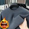 Мужская зимняя вязаная термофутболка с воротником-стойкой - С начесом, Утолщенная, Теплая, Повседневная мода