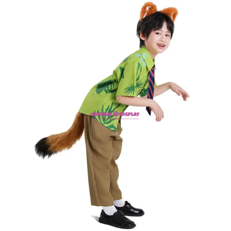Zootopia Nick Fox Cosplay Costume Disguise for Boy Clothing Stage Performace Outfits Roleplay Carnival Halloween Party Suit