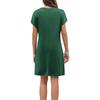 Женское модное повседневное летнее однотонное свободное платье с коротким рукавом и круглым вырезом