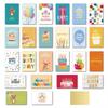 24PCS Birthday Card Set with Envelope Stickers Handwritten Blessing Cards Happy Birthday Hot Stamping Happy Birthday Cards
