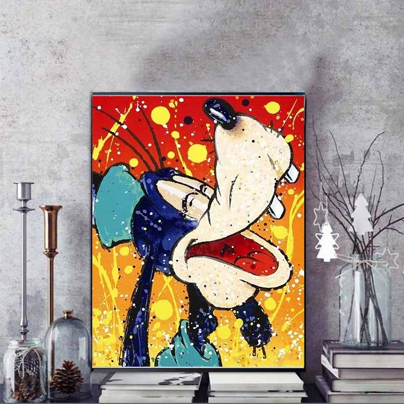 Disney Cartoon Diamond Painting Goofy Ink Splatter Style Trendy Art Illustration 5D DIY Art Cross Stitch Kit Mosaic Embroidery Home Decor Gift